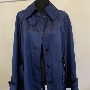 RALPH LAUREN Navy Blue Single Breasted Belted Trench Coat, Ladies Size Large